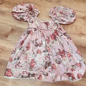 Beulah Style Floral Puff Sleeve Mini Dress large Kawaii